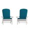 Flash Furniture White Adirondack Chairs with Teal Cushions, 2PK 2-JJ-C14501-CSNTL-WH-GG - alternate 3